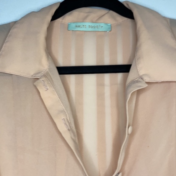 Haute Society sheer peach sleeveless blouse szM - Picture 2 of 7